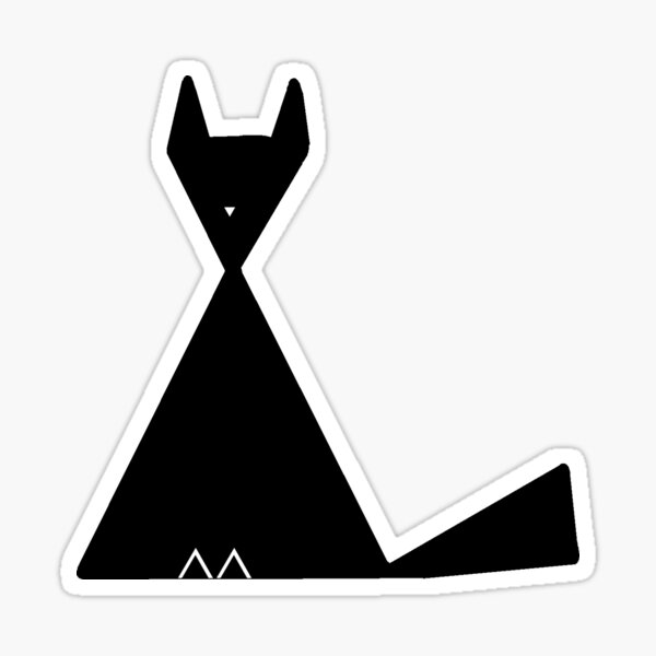 Triangle black cat Sticker