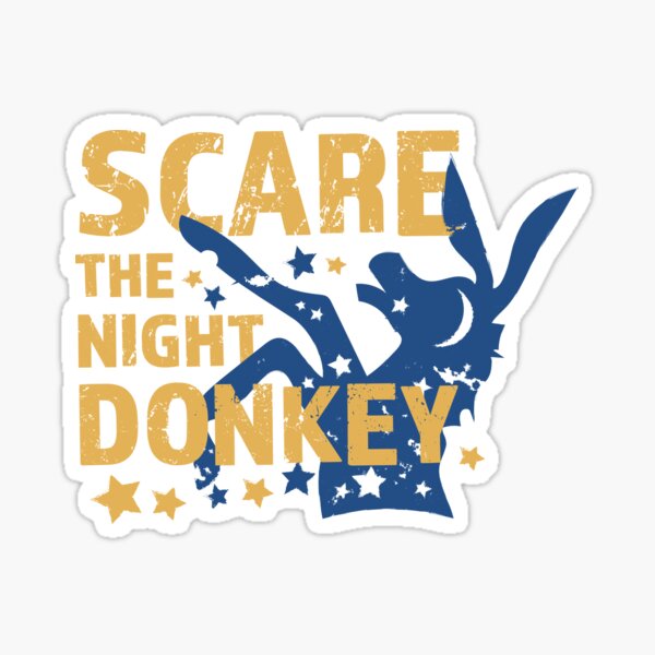 Scare The Night Donkey Sticker