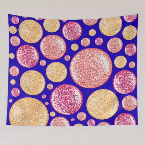 Item preview, Red orange an yellow abstract pattern pointillism art designed and sold by MitoP.
