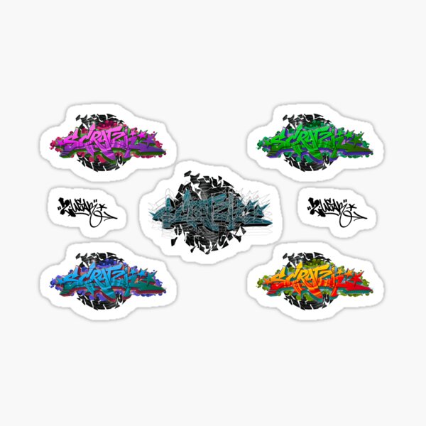 Scratch Graffiti Stickers Pack Glossy Sticker
