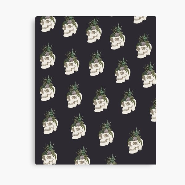 Succulents and Skulls Canvas Print