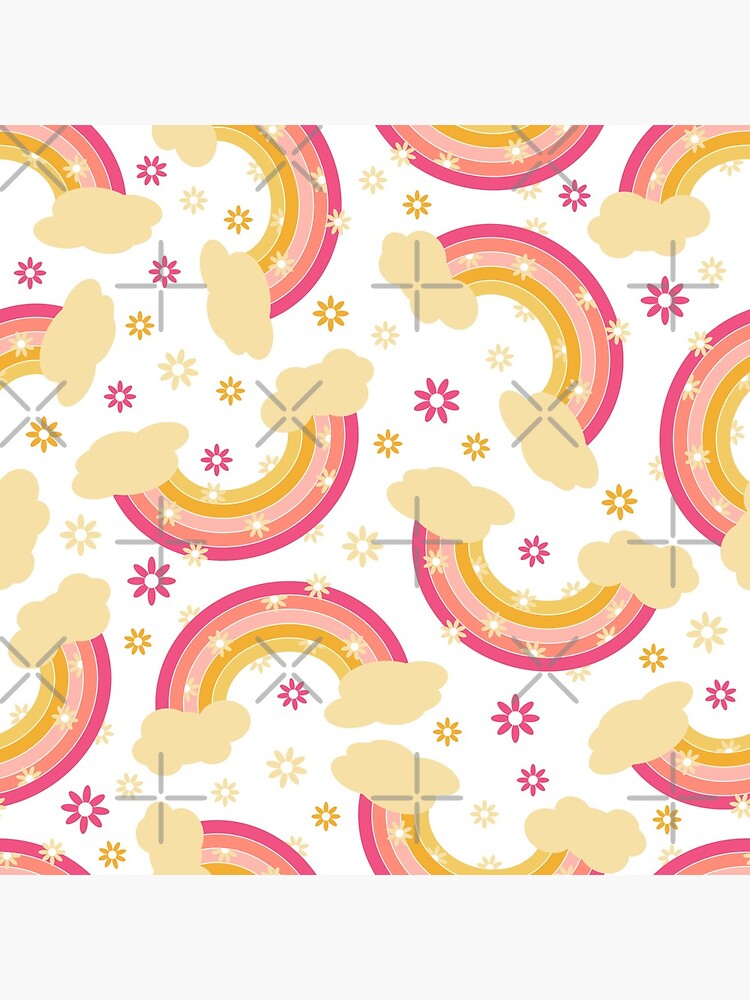 Pink rainbow with flowers by PrintablesP