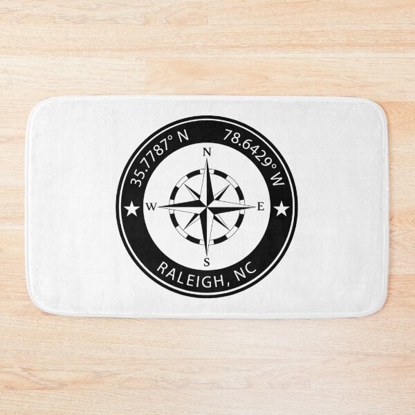 Item preview, Raleigh, North Carolina Geographical Coordinates designed and sold by TeeOhGraphics.