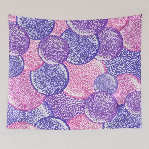 Item preview, Blue purple and pink abstract pattern pointillism illustration designed and sold by MitoP.