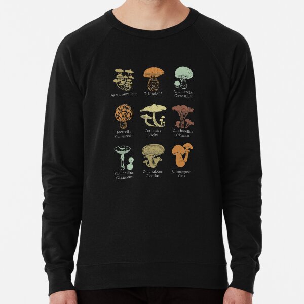 Edible Mushroom Fan Mycology Types Gift print Lightweight Sweatshirt