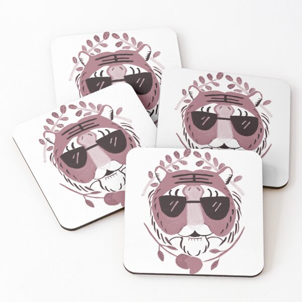 Item preview, Tigerhead and flowers (faded red) designed and sold by LiceaGand.