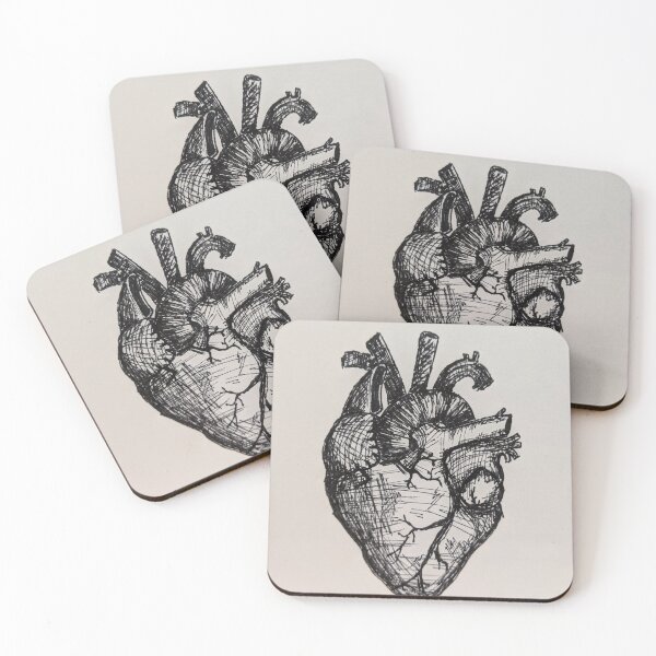 Item preview, line sketch anatomical heart designed and sold by smjaco.