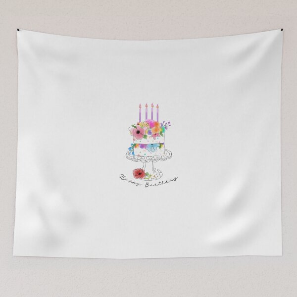 Item preview, Happy birthday / Floral Birthday Cake designed and sold by Rocky Designs.
