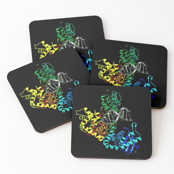 Item preview, DNA Polymerase with DNA with Black Background designed and sold by MoLecULaR-biO.