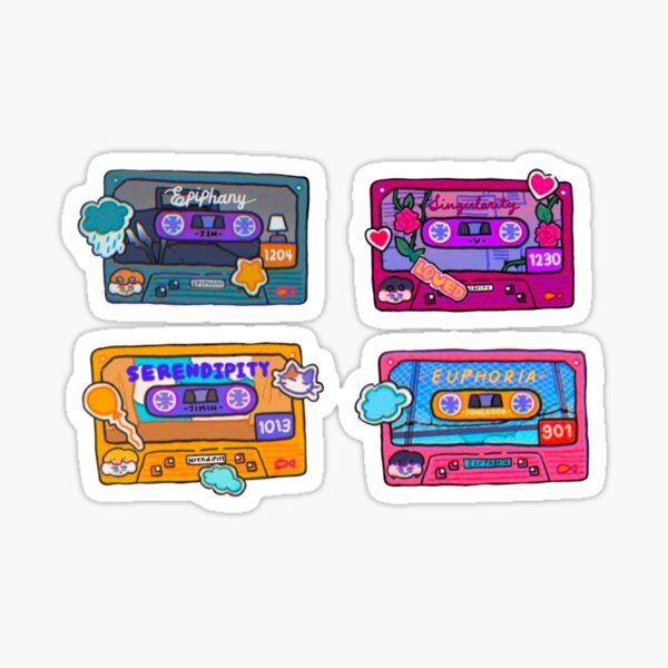 BTS solos casette tape flower stickers PT 1 Sticker