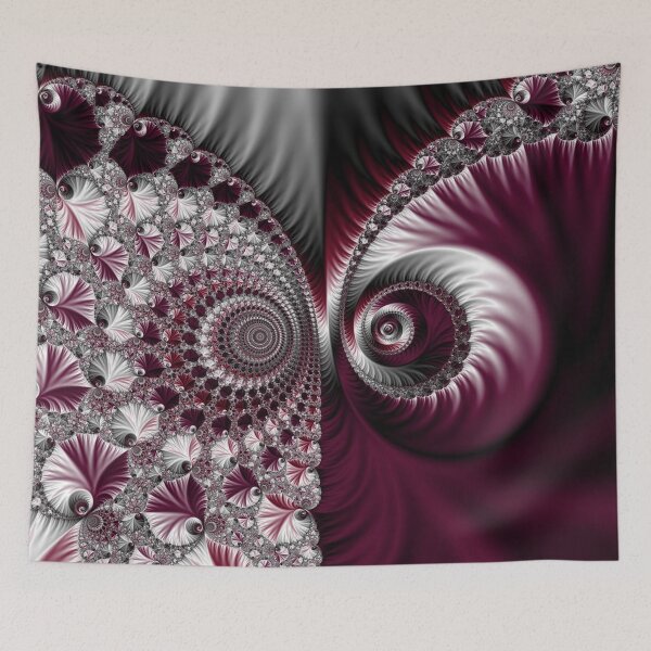 Item preview, Fractal Art. Grey and Dark Plum Colours. Abstract pattern.  designed and sold by Veronika2V.
