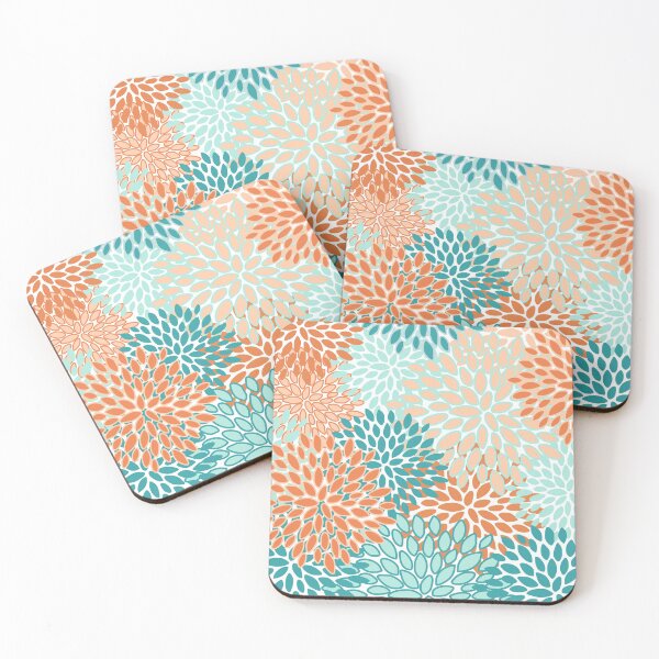 Item preview, Floral Prints, Orange and Teal, Abstract Art designed and sold by meggydesigns.