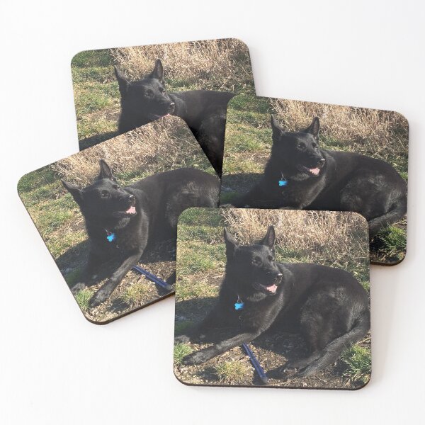 Item preview, Happy Black GSD al aire libre designed and sold by timg58.