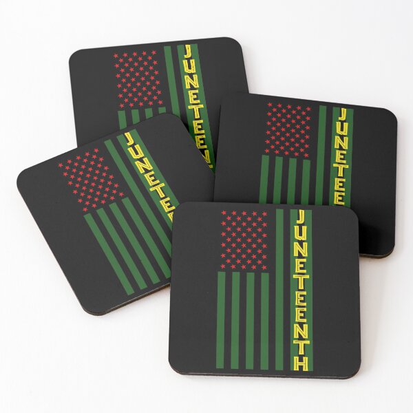 Item preview, Juneteenth American flag red stars green lines designed and sold by AngelJames.