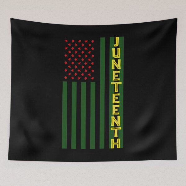 Item preview, Juneteenth American flag red stars green lines designed and sold by AngelJames.