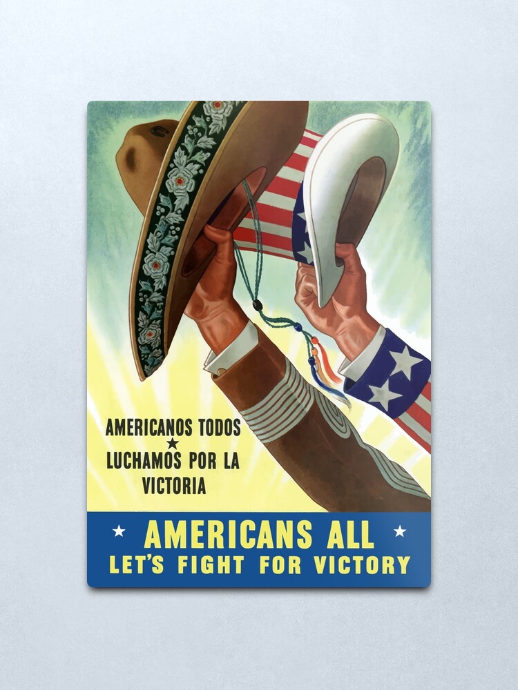 Alternate view of Americans All Let's Fight For Victory -- WW2 Metal Print