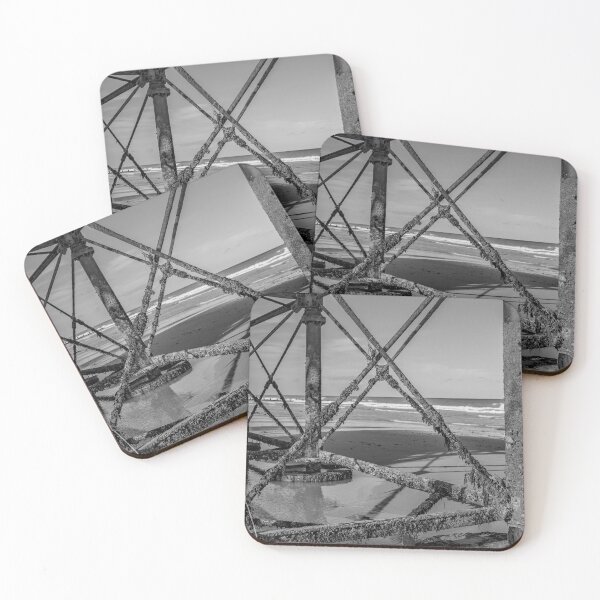 Item preview, Jetty metal work on a sandy beach designed and sold by yackers1.