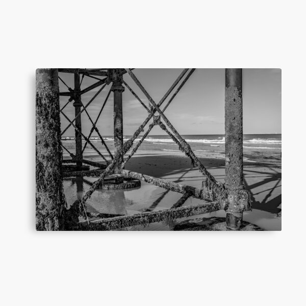 Item preview, Jetty metal work on a sandy beach designed and sold by yackers1.
