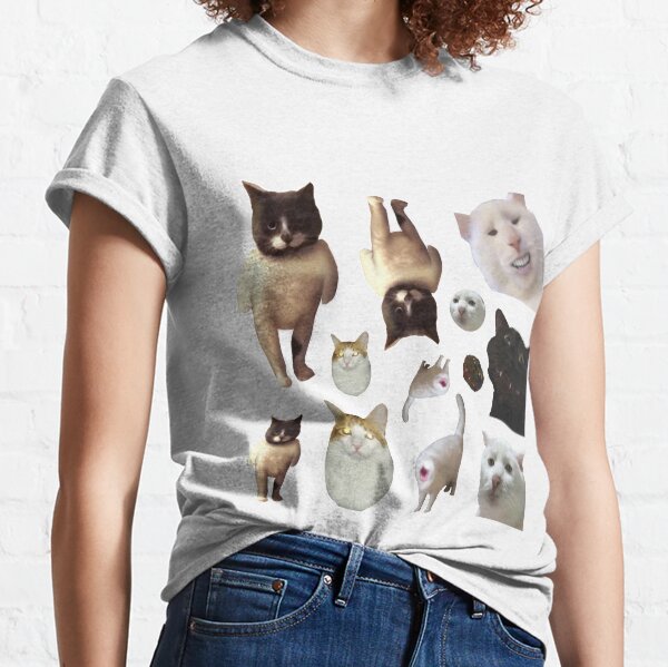 Pack of 12 Cat Memes Sticker Combo - MORE Obscure Cursed Cat Memes 2 Classic T-Shirt