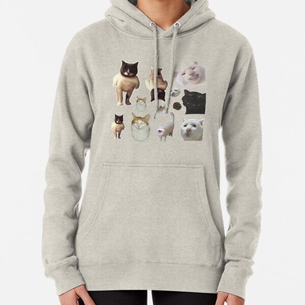 Pack of 12 Cat Memes Sticker Combo - MORE Obscure Cursed Cat Memes 2 Pullover Hoodie