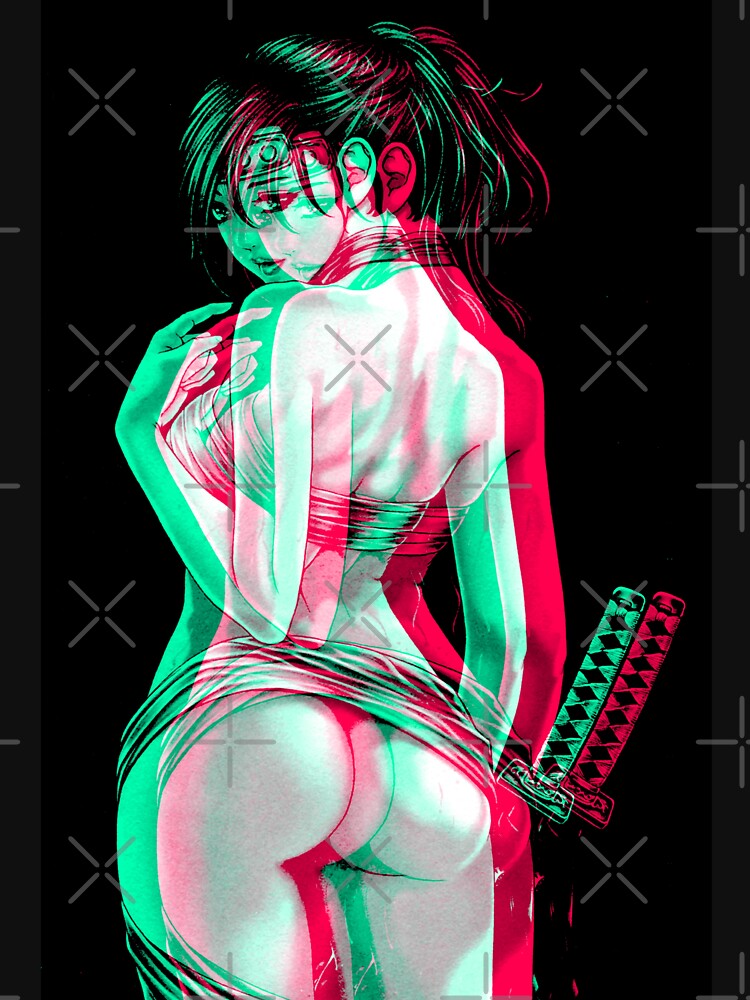 Anaglyph Anime Katana Girl by TripHard