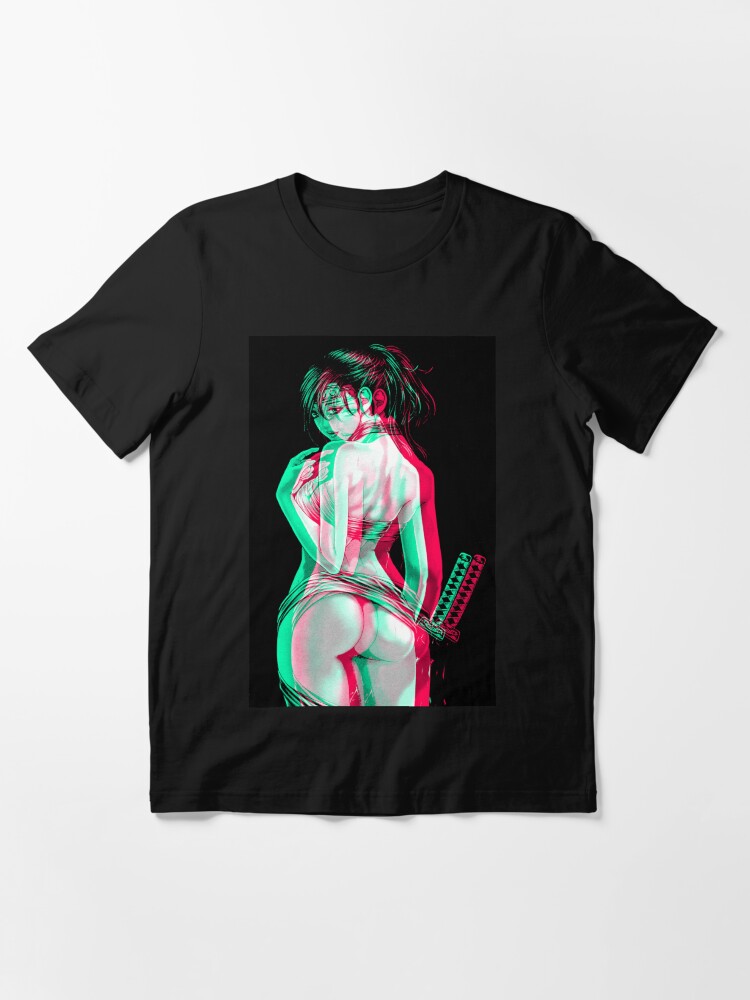 Alternate view of Anaglyph Anime Katana Girl Essential T-Shirt