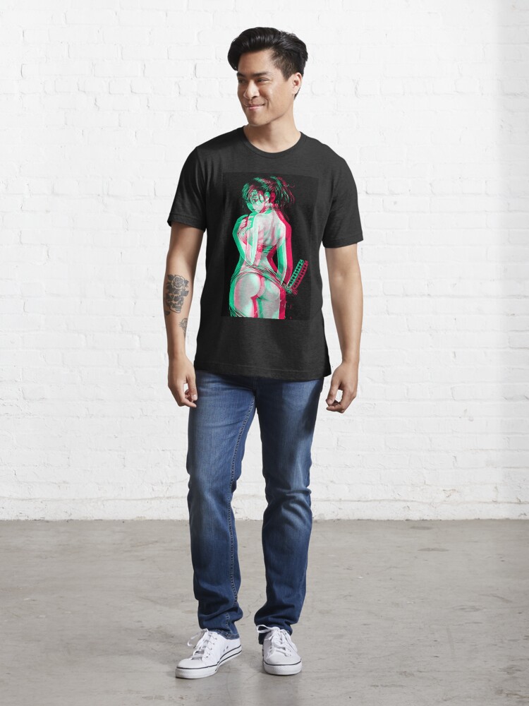 Alternate view of Anaglyph Anime Katana Girl Essential T-Shirt