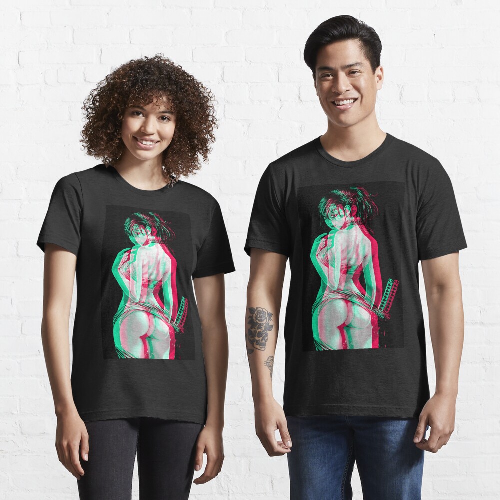 Anaglyph Anime Katana Girl Essential T-Shirt