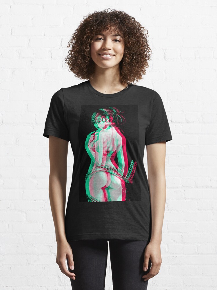 Alternate view of Anaglyph Anime Katana Girl Essential T-Shirt