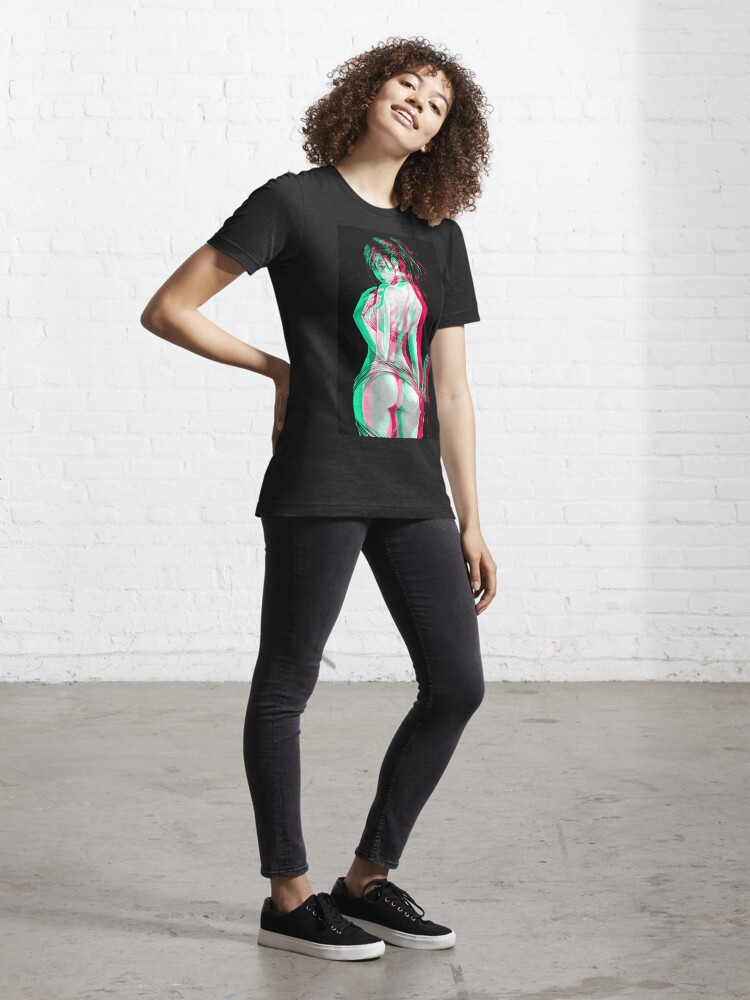 Alternate view of Anaglyph Anime Katana Girl Essential T-Shirt