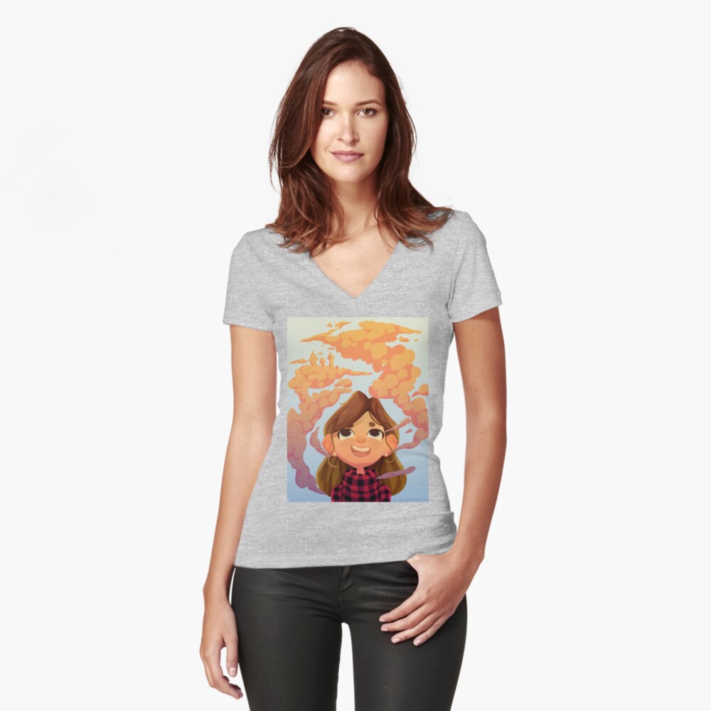 Item preview, Fitted V-Neck T-Shirt designed and sold by henleash.