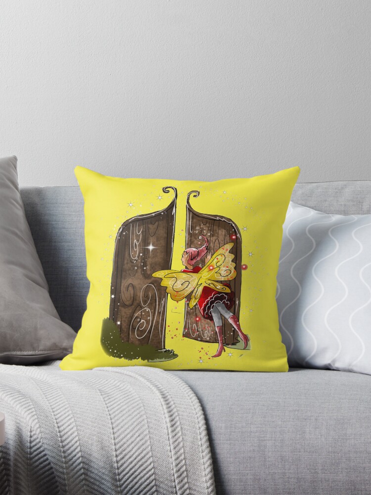 Thumbnail 1 of 4, Pillow, Gelsey the Gate Fairy™ designed and sold by TeelieTurner.
