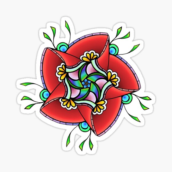 Impulsive Egg Flower Mandala 4 Sticker
