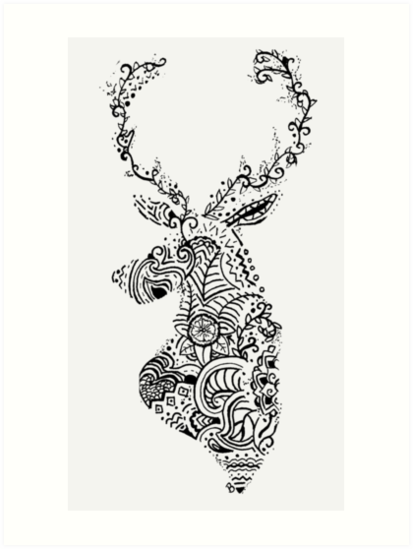 Download "Deer Mandala" Art Prints by Brittany Cummings | Redbubble