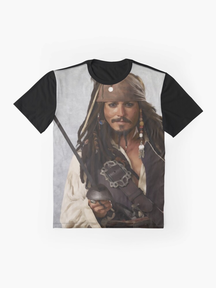 jack sparrow printed t shirt