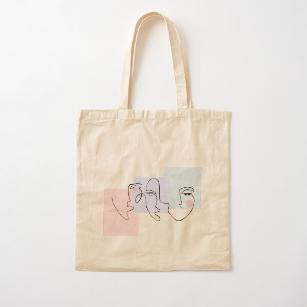 Triple Face Abstract Cotton Tote Bag