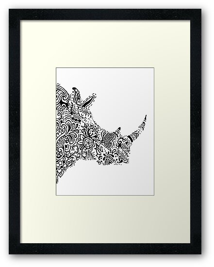 "Mandala Rhino" Framed Prints by Brittany Cummings | Redbubble