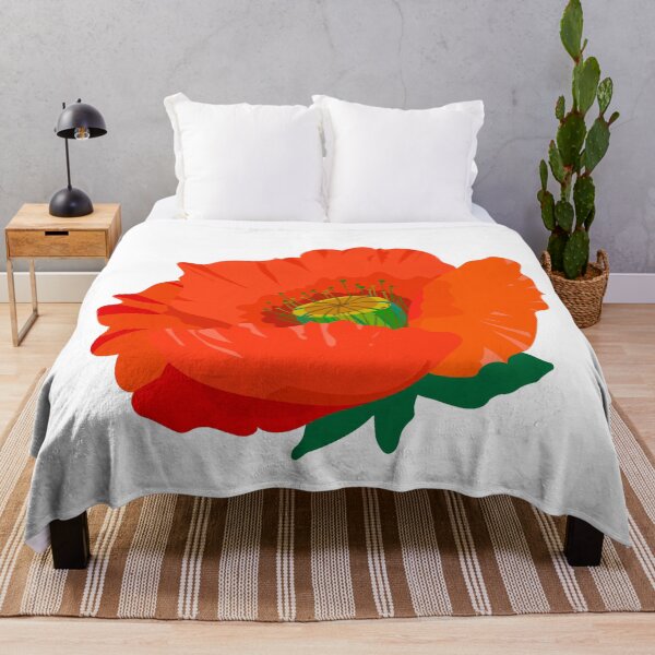 Item preview, Red poppy flower on white background designed and sold by zatmeniee.