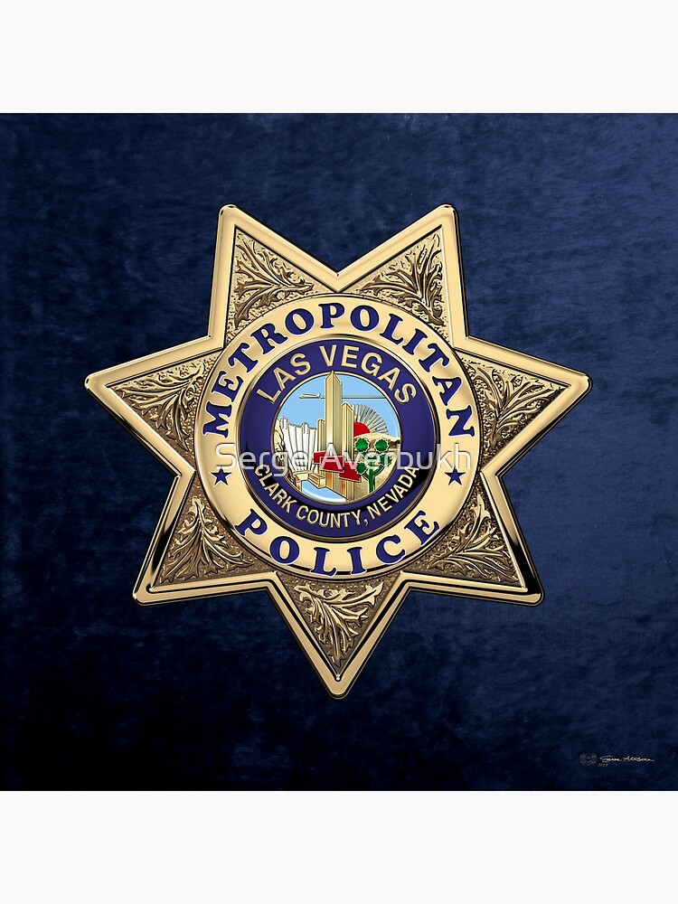 Las Vegas Metropolitan Police Department Lvmpd Badge Over Blue Velvet Canvas Print By