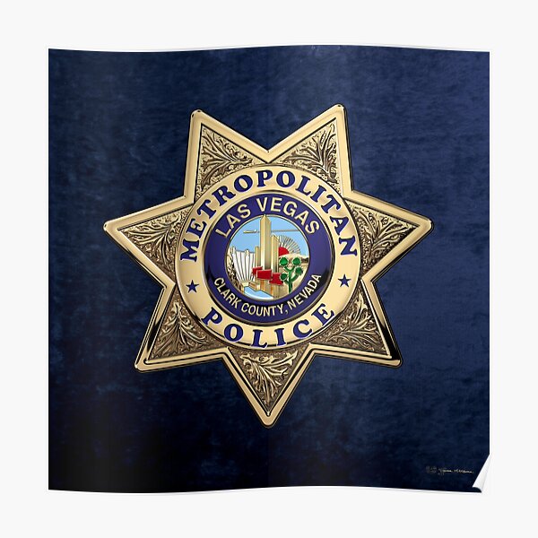 Las Vegas Metropolitan Police Department - LVMPD Badge over Blue Velvet Poster
