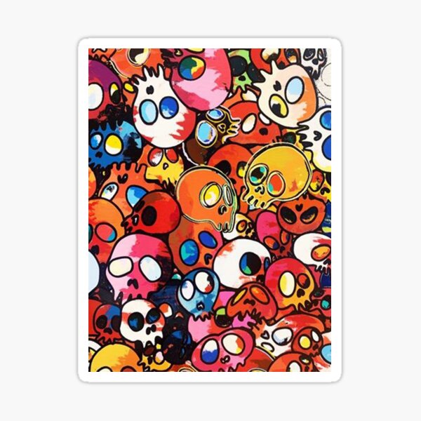 Takashi Murakami Skulls Sticker
