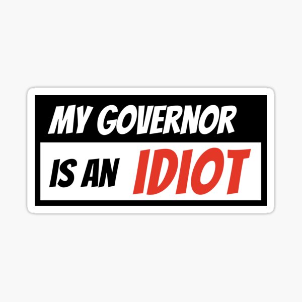8.8" x 3" Decal My governor is an idiot bumper sticker Massachusetts Version 