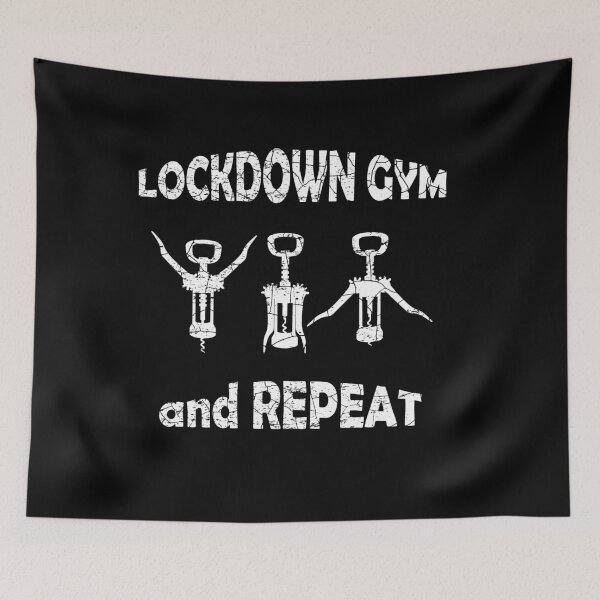Item preview, Lockdown Gym And Repeat Quarantine Covid 19 Workout for Wine Lovers T-shirt designed and sold by MPO T-shirts.