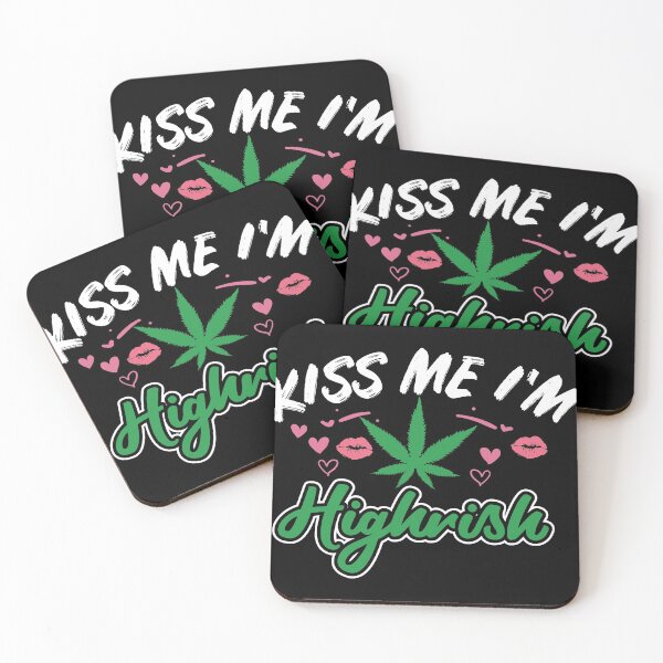 Item preview, Kiss Me I'm Highrish Funny St Patricks Day Weed design graphic designed and sold by Lisbob.