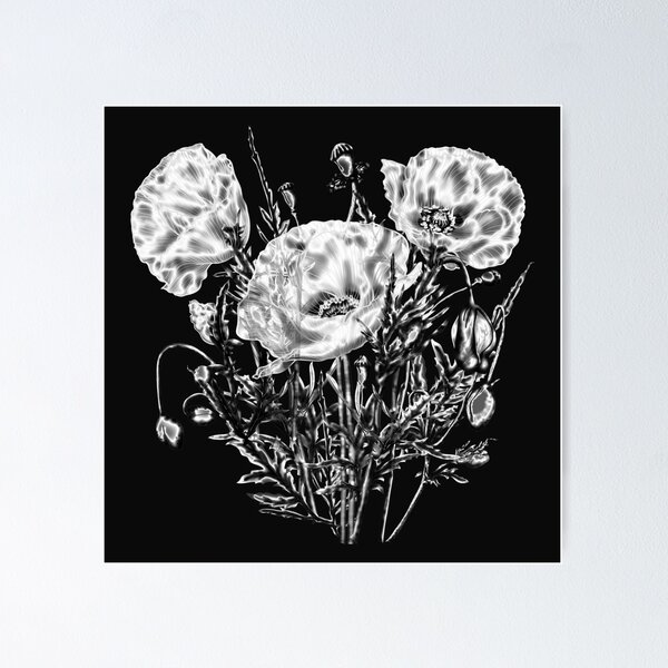 Item preview, beautiful gloomy bouquet of stylized metal poppies designed and sold by AsyaTury.