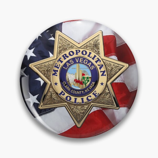 Item preview, Las Vegas Metropolitan Police Department -  L V M P D  Badge over American Flag designed and sold by Serge Averbukh Art Studio.