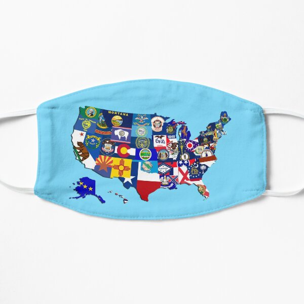 USA State Flags Map Mosaic Flat Mask