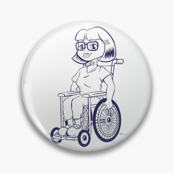 Item preview, Art line Person Physically disabled girl in a wheelchair with tracheostomy tube designed and sold by LucianoCosmo.