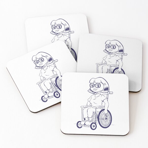 Item preview, Art line Person Physically disabled girl in a wheelchair with tracheostomy tube designed and sold by LucianoCosmo.