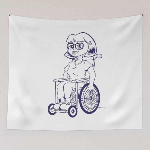 Item preview, Art line Person Physically disabled girl in a wheelchair with tracheostomy tube designed and sold by LucianoCosmo.